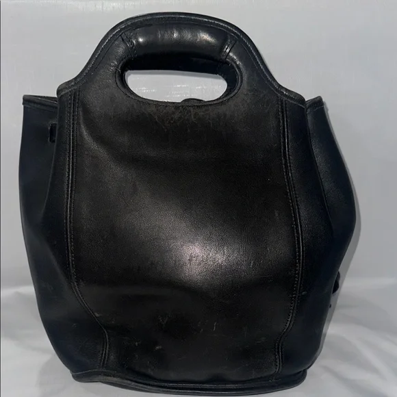 Coach | Bags | Vintage Coach Black Leather Drawstring Backpack